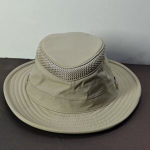 Tilley Airflo LTM5 Sun Hat Khaki Beige Nylon Mesh Ventilated Size 7 1/8 Mens